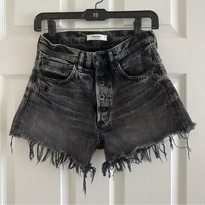 Moussy MV Perrysburg Mid Rise Denim Shorts Black Wash Size 24
